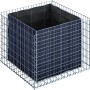 Eckiges Gabiona Gabionen-Hochbeet, 70x100x100 cm, Maschenweite 5x10 cm, Drahtkorb mit Vlieseinsatz.