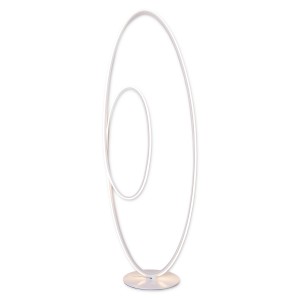 Moderne, dimmbare LED-Stehleuchte Odrive in Weiß, 120 cm hoch. Elegantes, geschwungenes Design.
