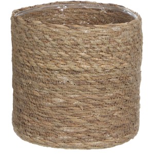 Hellbrauner Mica Decorations Korb Atlantic Ø 18 cm aus Seegras, ideal als Übertopf.