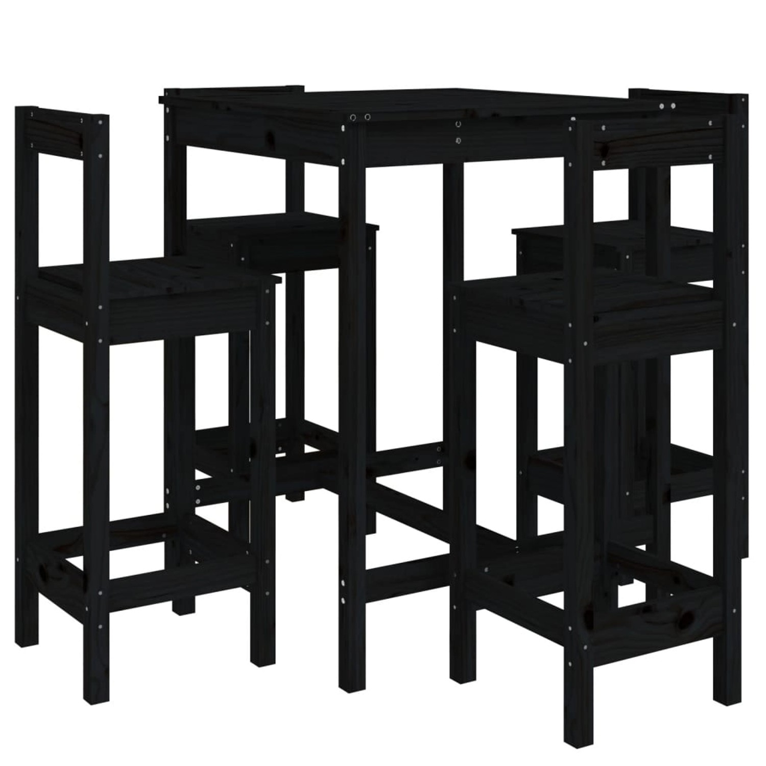 vidaXL 5-Tlg Gartenbar-Set Schwarz Massivholz Kiefer 3154744 günstig online kaufen