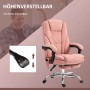 Rosa Vinsetto Bürostuhl mit Massagefunktion und Fußstütze, höhenverstellbar.