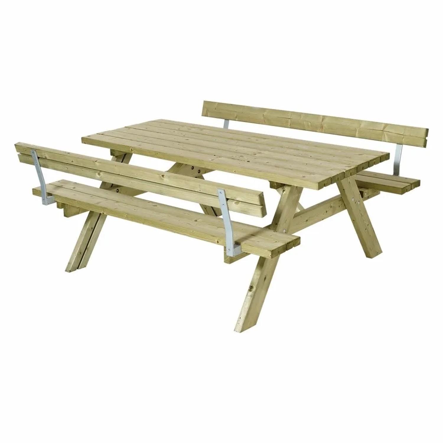 PLUS Gartenmöbel Sitzgruppe 177 cm Klappbar mit 2 Rückenlehnen Druckimprägniert Holz