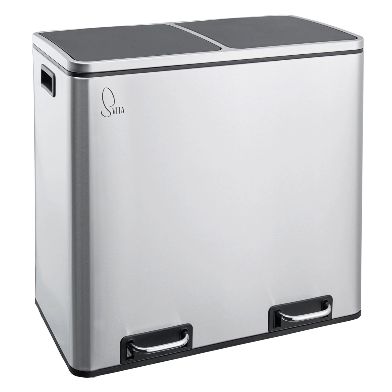 Svita TM2X24 Treteimer 48 Liter Abfalleimer Inneneimer Trennsystem Silber