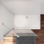 AICA Walk-In Duschwand mit Milchglasstreifen, 70x200cm, 8mm ESG-Glas und Stabilisator.