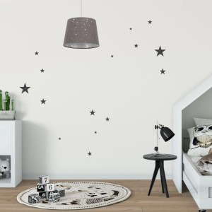 Relaxdays Kinderzimmerlampe Stoff Grau Mit Sternen 122 cm x 27 cm 0,5 kg