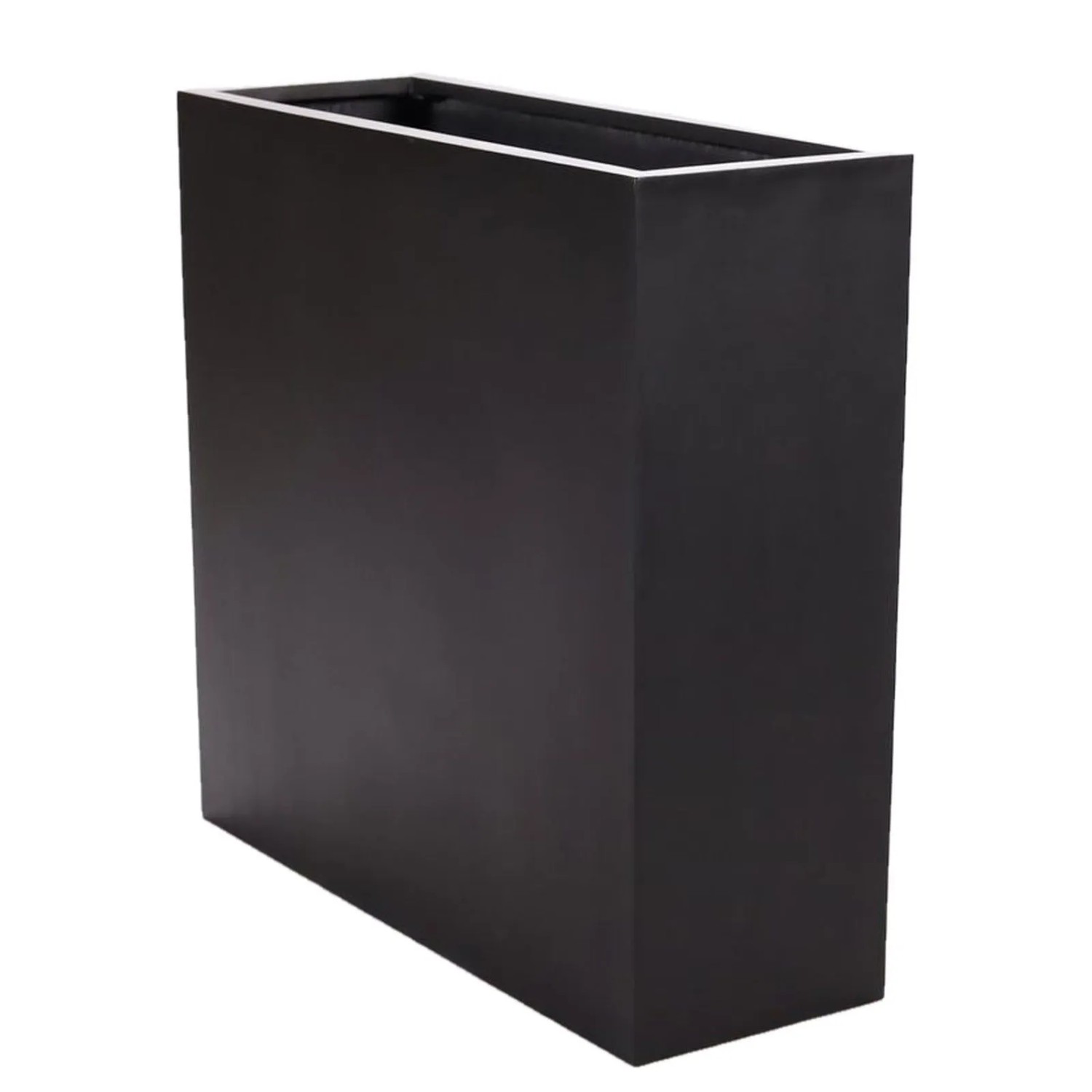 Elegant Einrichten Pflanzkübel Fiberglas Rechteckig 84x30x80cm Elegant-Schwarz-Matt