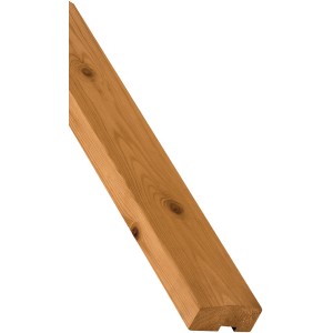 Balkonhandlauf aus Lärche, 2500 mm lang, Detailansicht der Holzstruktur.