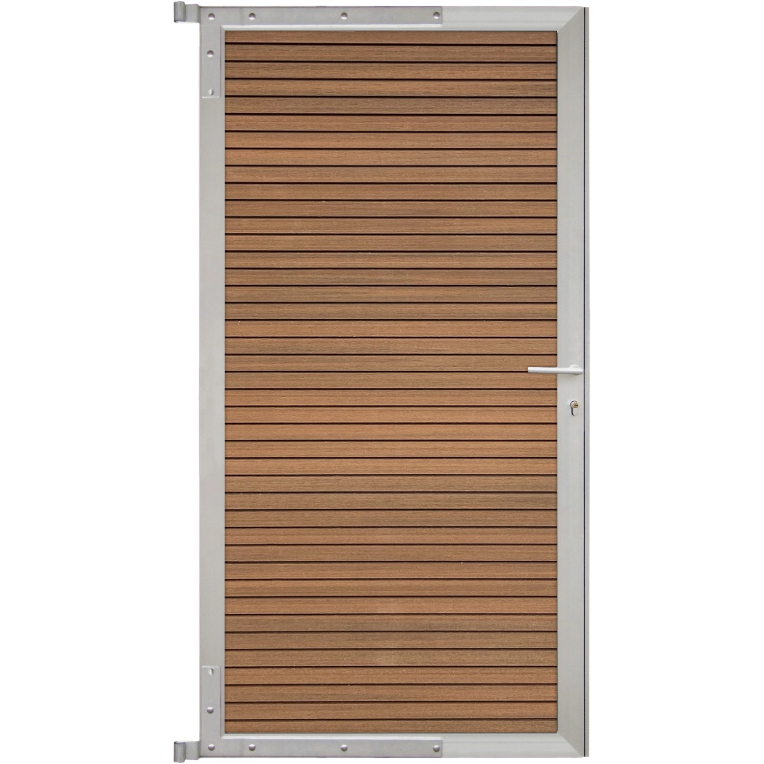 GartenLand Steckzauntor Shadowline ca. 90 x 175 cm WPC Mahagoni Aluminium S günstig online kaufen