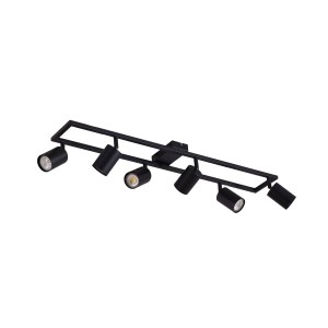 Lindby Strahler Bravius 10041625 Modern in Schwarz aus Metall 6-flammig GU10 Flurleuchte