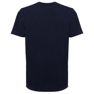 Rückseite des Uncle Sam Halbarm-T-Shirts in Marineblau. Schlichtes Design, weiche Baumwolle, Rundhalsausschnitt.