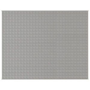 Graue vidaXL Gewichtsdecke (235x290 cm, 15 kg) mit quadratischer Steppung.