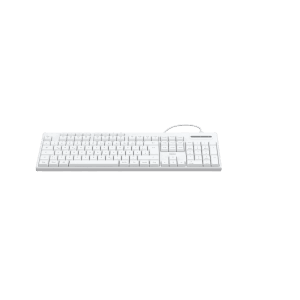 Weiße Hama USB-Tastatur CK-200 QWERTZ mit Kabel und 8 Media-Tasten für Computer & Multimedia.
