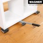 Wagner Möbelheber mit Hebeschaufel unter weißem Regal, Tragkraft 150kg.