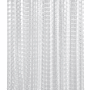 Transparenter Euroshowers Duschvorhang 3D EVA 180x200 cm mit modernem Karo-Muster, hängt an Stange.