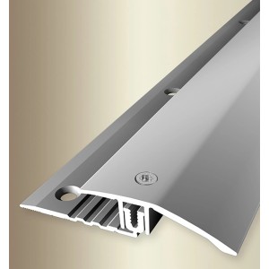 Silbernes Ausgleichsprofil für Parkett & Laminat, 6,5-16mm Höhe, 100cm Länge.