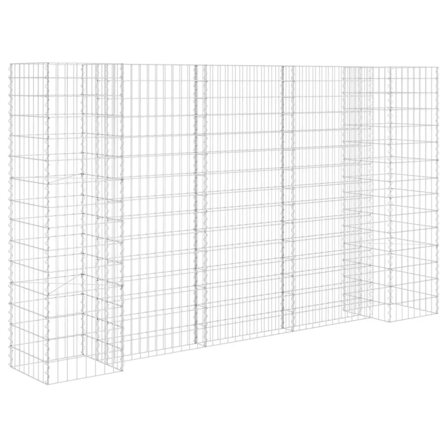 vidaXL H-Förmiger Gabionen-Pflanzkorb Stahldraht 260x40x150 cm 145663
