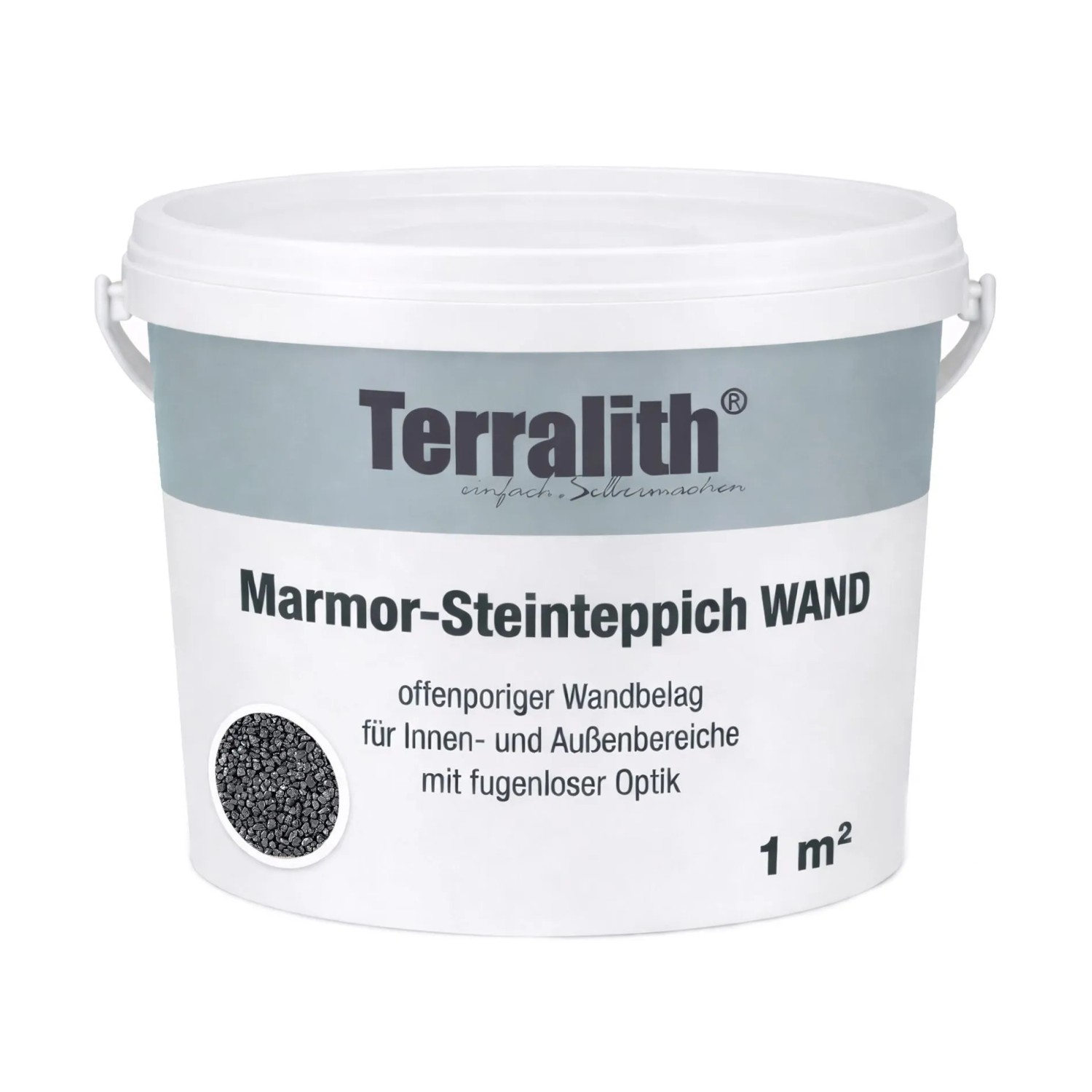 Terralith Metallic Steinteppich Wand Schwarz für 1 m²