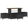 vidaXL 13-teiliges Garten-Sofaset aus Poly Rattan und Akazienholz in Schwarz.