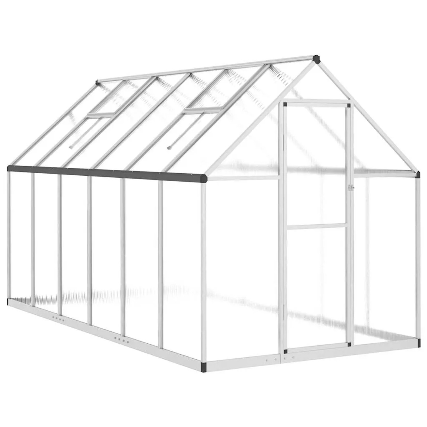 Furnicato Gewächshaus Mit Fundamentrahmen Silber 334x169x195cm Aluminimum