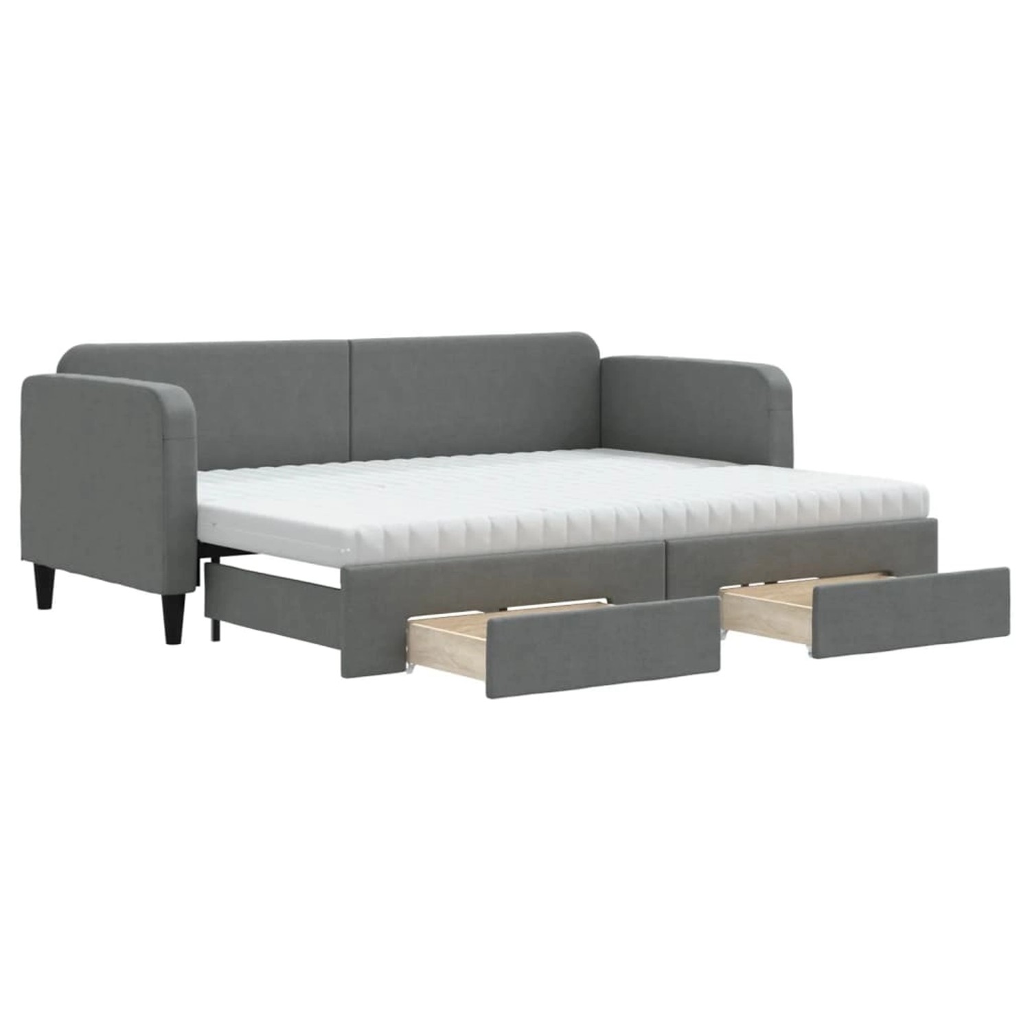 vidaXL Tagesbett Ausziehbar mit Schubladen Dunkelgrau 80x200 cm Stoff189745 günstig online kaufen