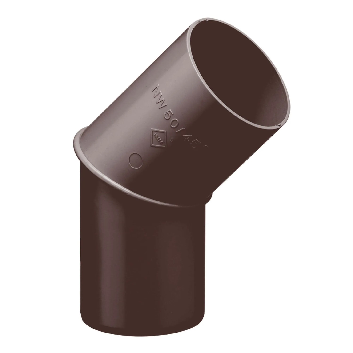 Inefa Fallrohrbogen 45 Grad PVC DN 75 Dunkelbraun Dachentwässerung