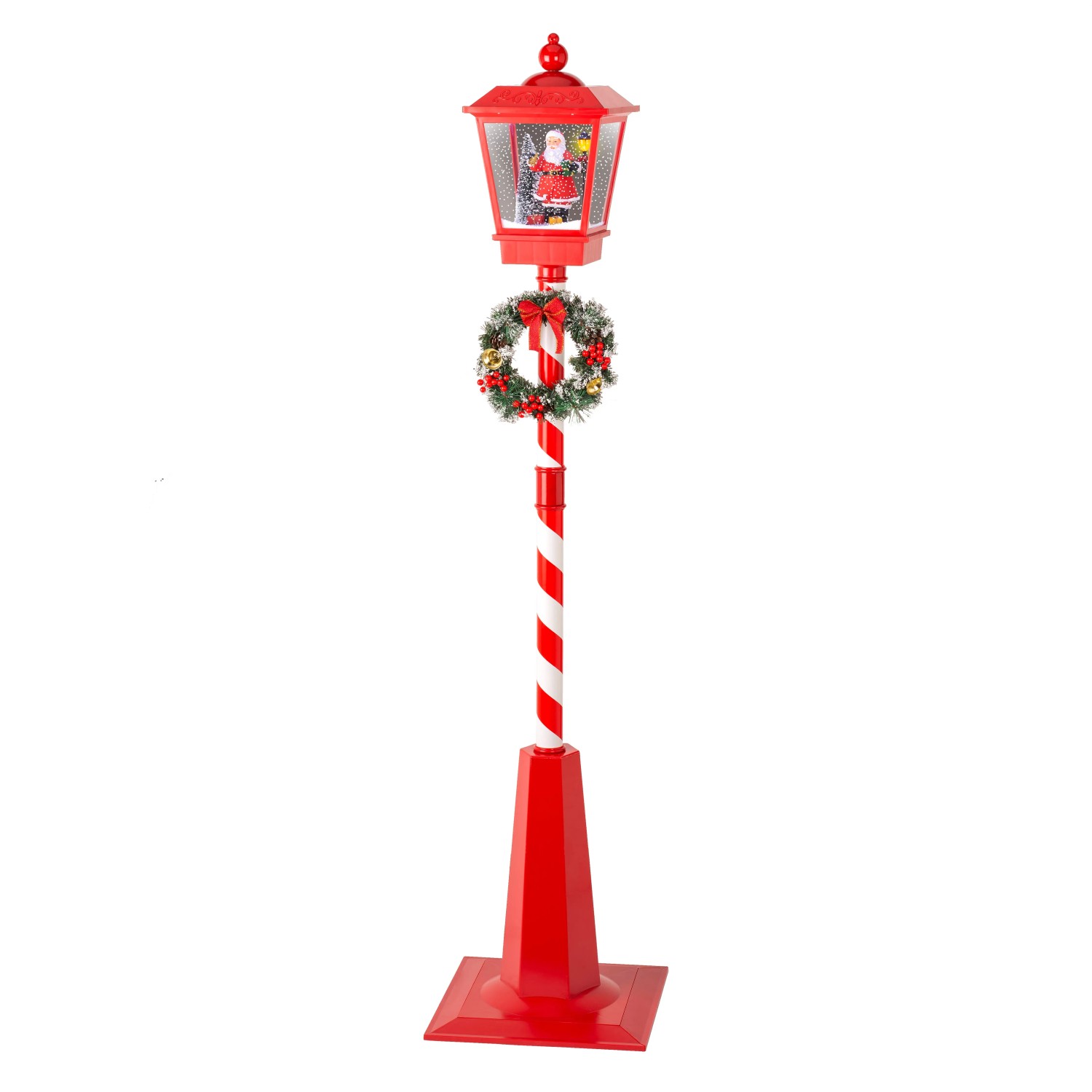 Lumineo LED-Laterne Weihnachts-Motiv 180 cm Rot-Weiß-Grün