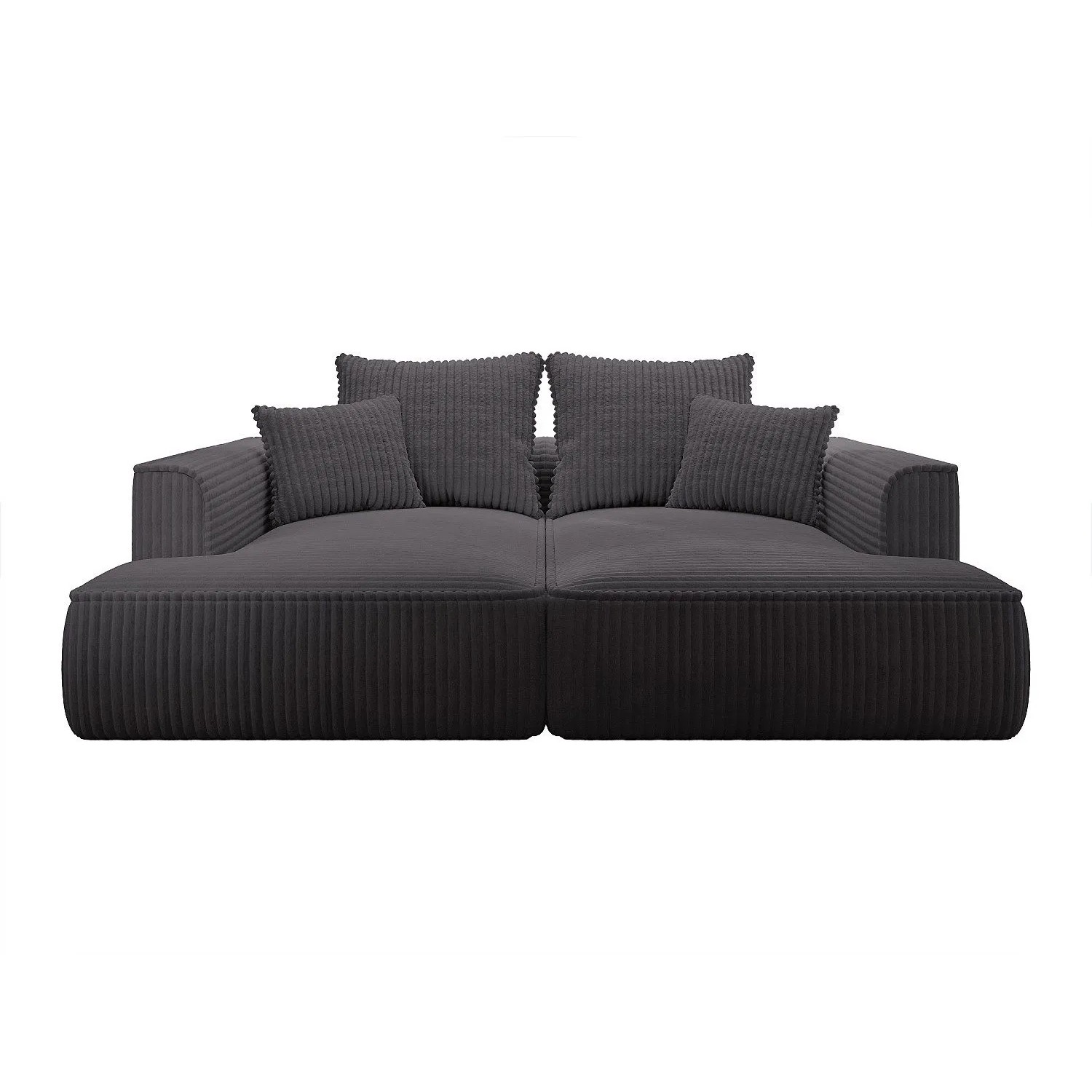 Vente-unique Sofa Ohne Schlafmöglichkeit Pineta Anthrazitgrau 230 cm
