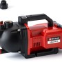 Einhell Aquinna Akku-Gartenpumpe, rot/schwarz, mit Tragegriff und Zubehör für flexible Gartenbewässerung.