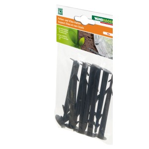 Windhager Folien- und Vlieshalter, 10er-Packung, schwarz, zur Beetfolien-Befestigung.