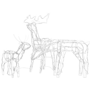 vidaXL 3-Tlg LED-Rentiere Set Weihnachtsdekoration 229 LEDs 289962