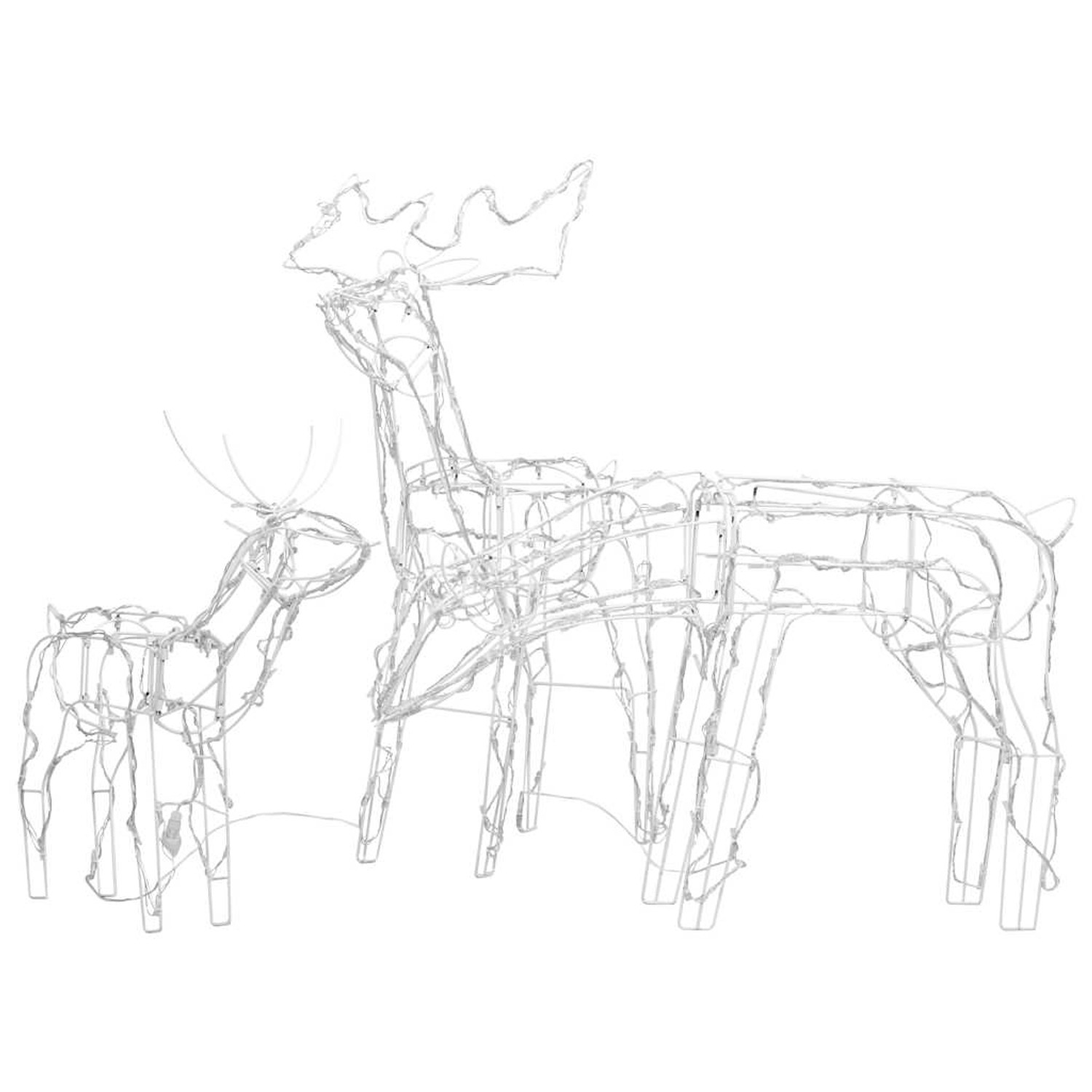 vidaXL 3-Tlg LED-Rentiere Set Weihnachtsdekoration 229 LEDs 289962