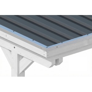 Skan Holz Carport Emsland Caravan Stahl-Dachplatten 402 cm x 846 cm Weiß