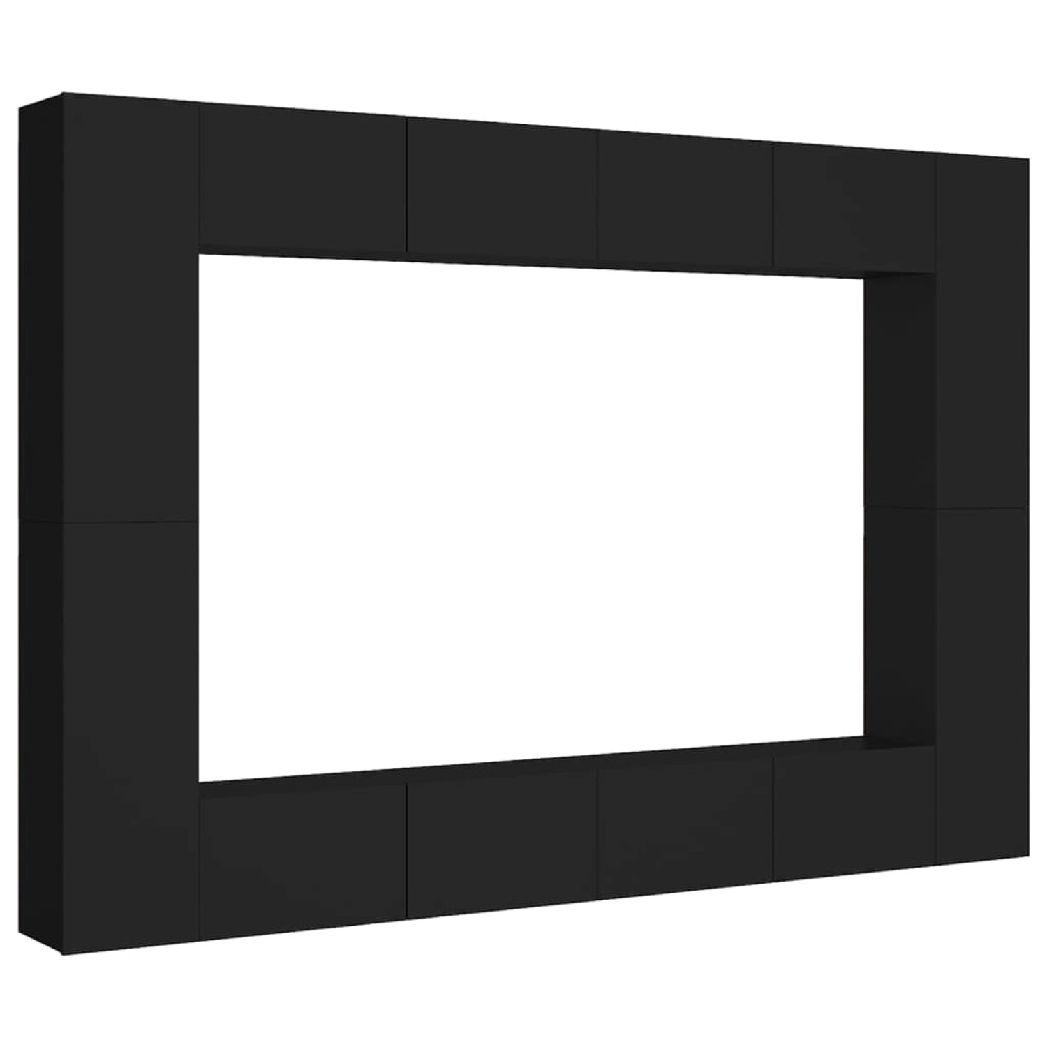 VidaXL 8-tlg. TV-Schrank-Set Schwarz Holzwerkstoff 8 günstig online kaufen