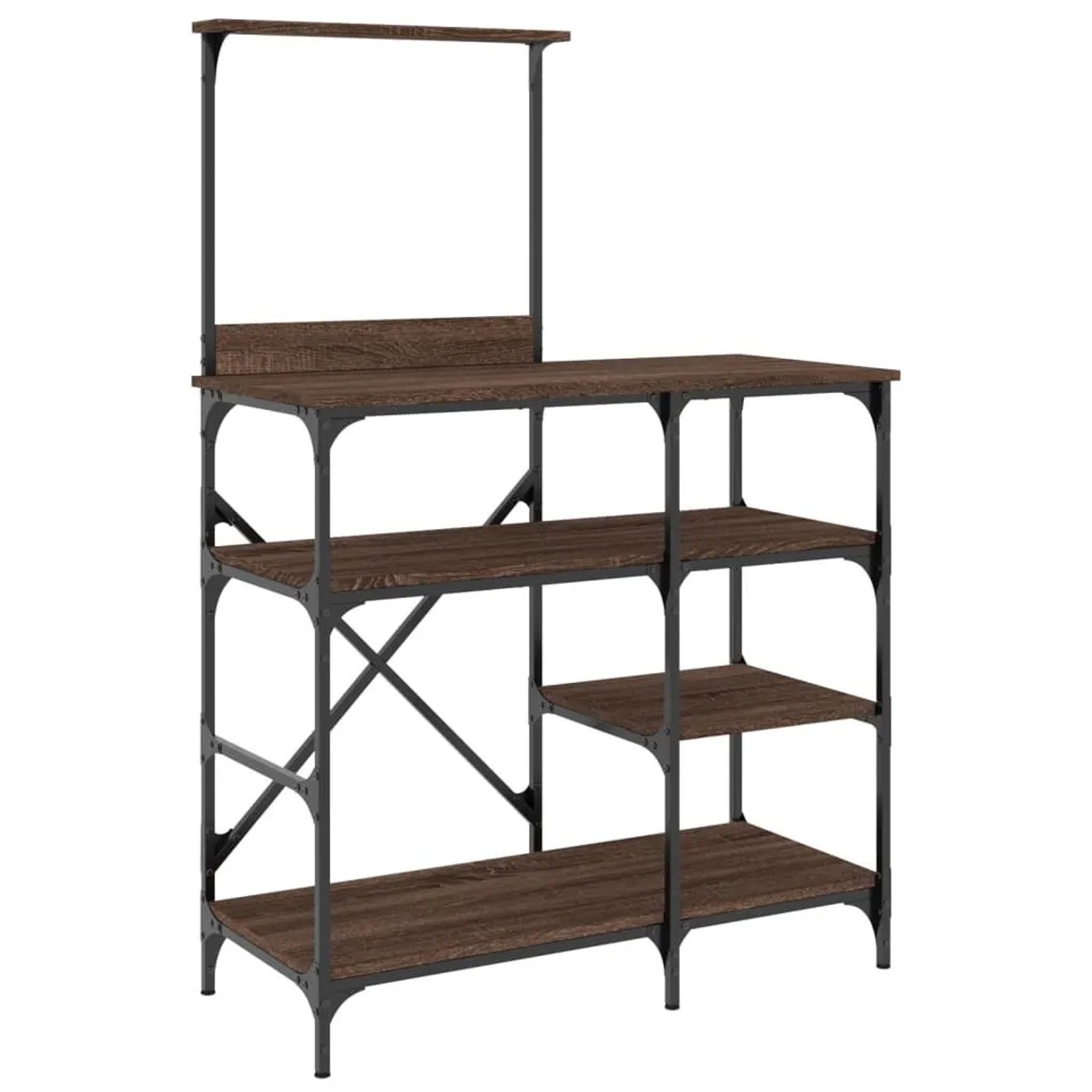 vidaXL Bäckerregal Braun Eichen-Optik 90x40x132cm Holzwerkstoff Metall 845420