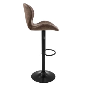 ML-Design Barhocker 2er Set, braunes Kunstleder, mit Rückenlehne und Fußstütze.