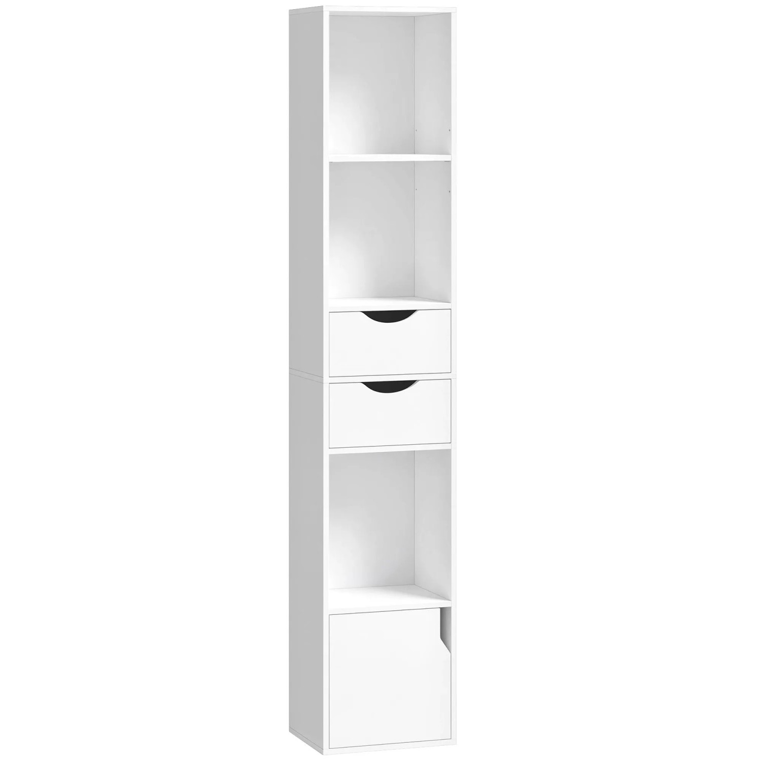 HOMCOM Bücherregal Spanplatte MDF 30L x 24B x 158H cm Weiß