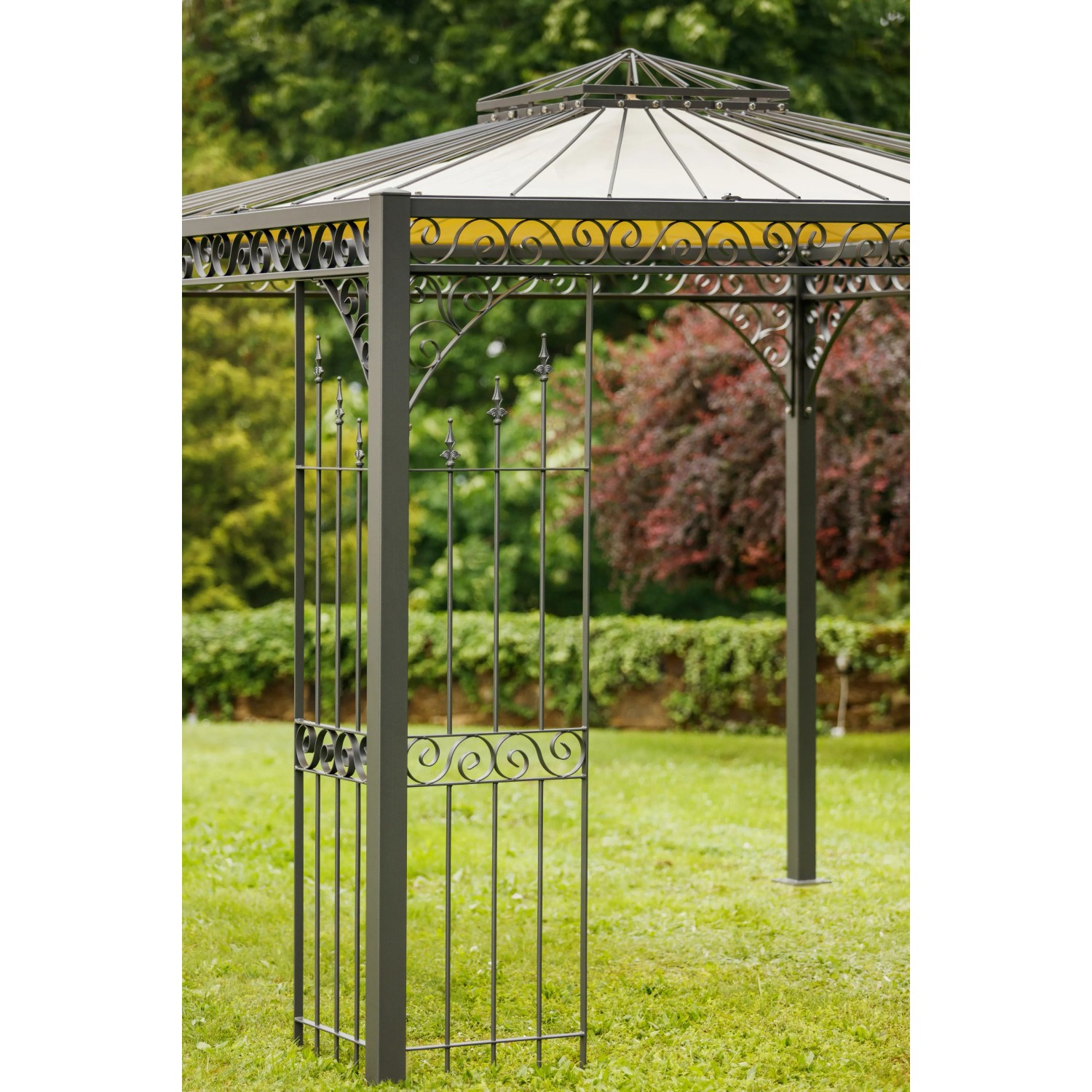 Eleo Rankgitter Lily unbeschichtet am Pavillon, Zubehör für Lauben und Pavillons.