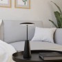 Schwarze EGLO LED Akku-Tischleuchte PICCOLA für den Außenbereich mit Touchdimmer, Höhe 28cm.