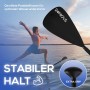 Schwarzes 24MOVE SUP Paddel aus Aluminium, 210cm, mit Frau auf dem Wasser.