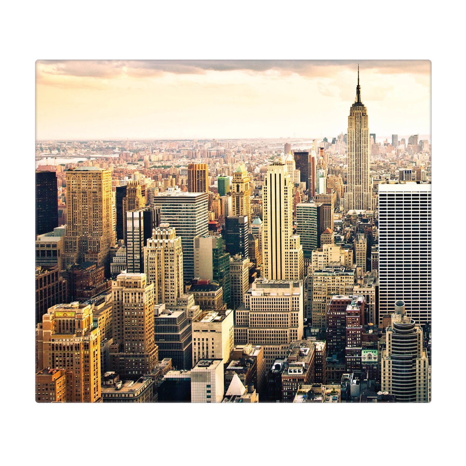 Banjado Herdabdeckplatte Glas 1 Teilig 60x52CM Schneidebrett Herdabdeckung Mit Motiv New York City