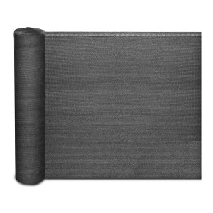 Anthrazitfarbene Karat Zaunblende Marius, 1,2x15m, aufgerollt. Schattiergewebe für Rollos & Raffrollos.