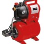 Einhell Hauswasserwerk GC-WW 1045 N, rote Gartenpumpe mit 20L Tank und Manometer.