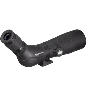 Schwarzes Bresser Spektiv Spektar 15-45x60 mit Schrägeinblick für Natur- und Vogelbeobachtung.