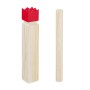 Kubb Wikingerspiel: Roter König und Wurfstab aus hellem Kiefernholz für Spiel & Spaß.