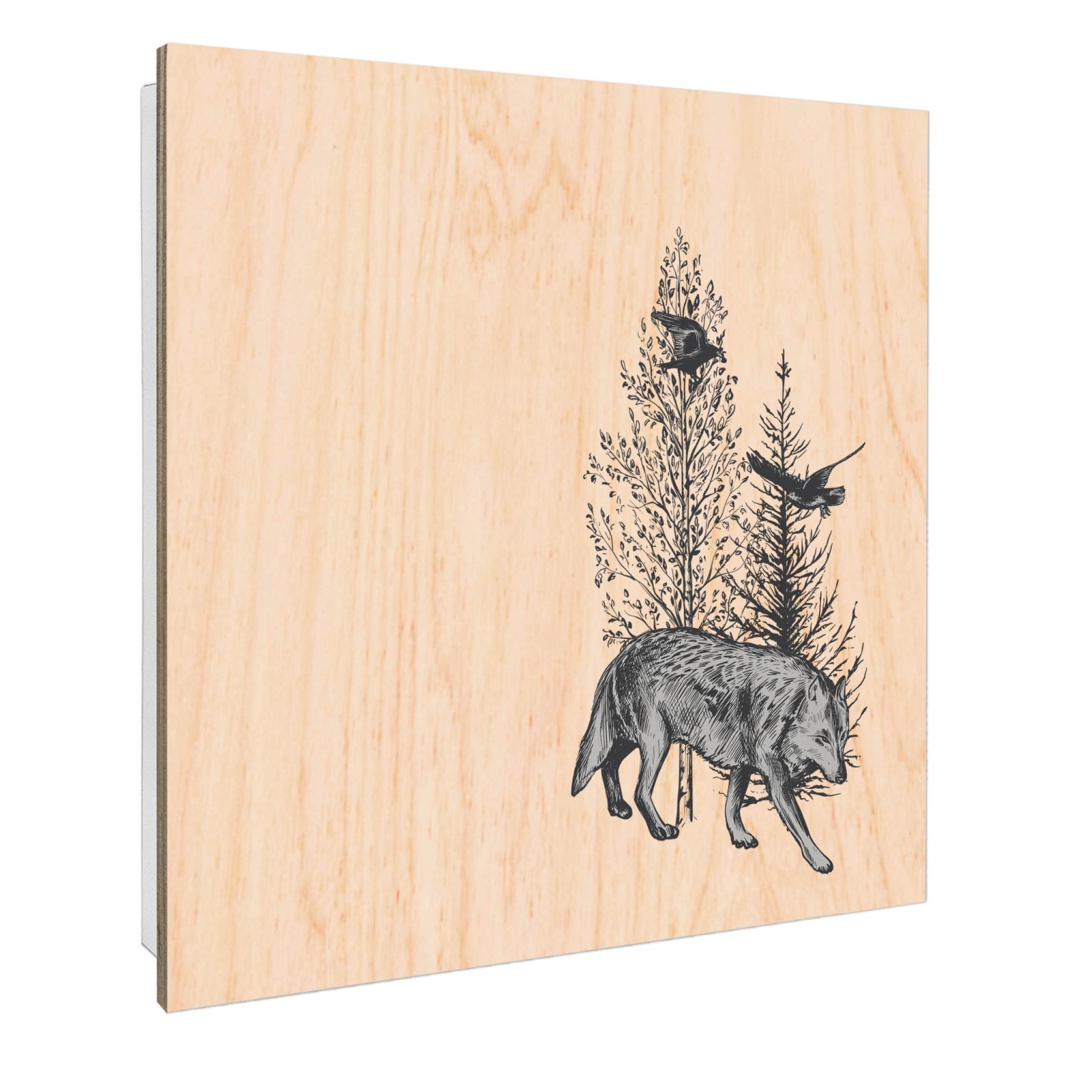 Banjado Großer Schlüsselbox Holz 30x30cm Weiß Scharnier Rechts 50 Haken Sch günstig online kaufen