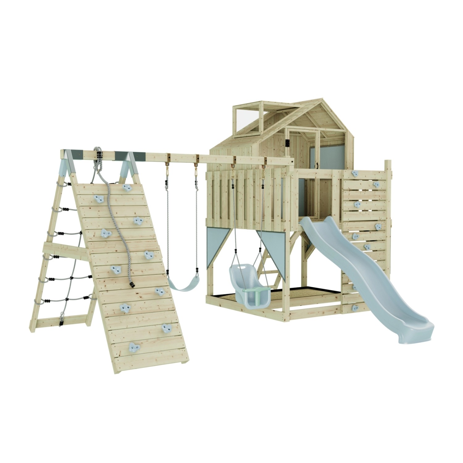 OutdoorToys Spielturm Oscar mit Babyschaukel Eisblau günstig online kaufen