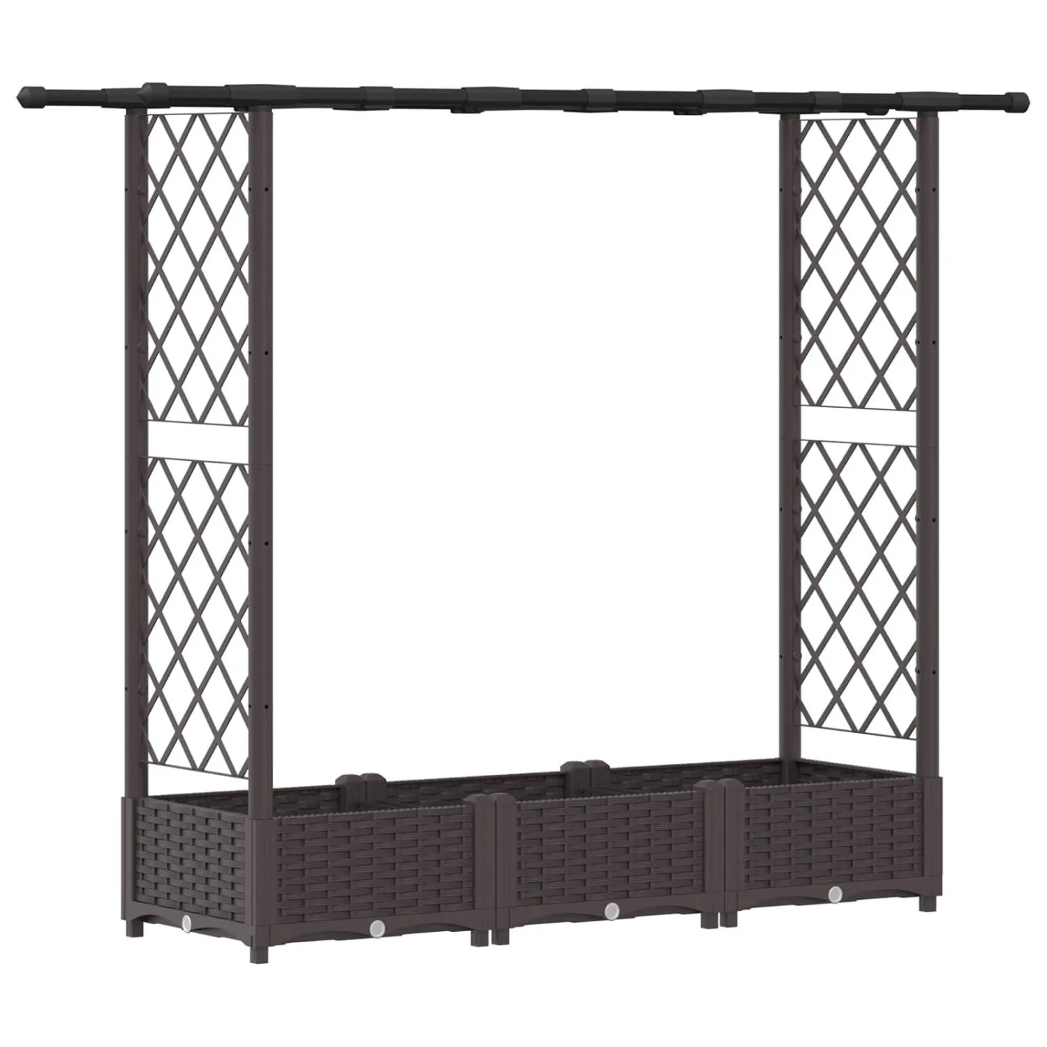 vidaXL Hochbeet mit Rankgitter und Dach Braun 164 x 40 x 123 cm PP 42032516