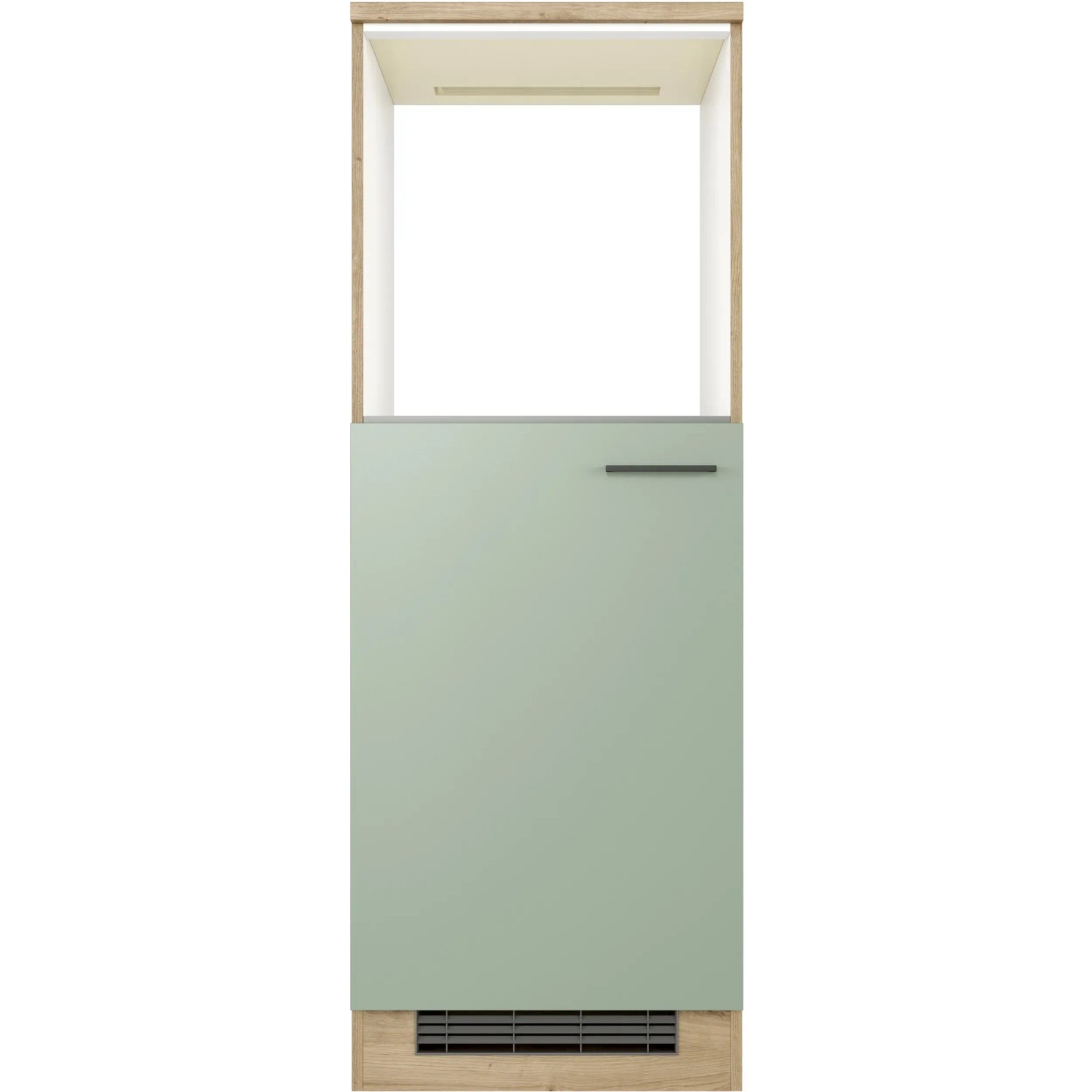 Flex-Well Geräteumbauschrank Cara, 60cm, Schilfgrün/Artisan Eiche, für Kühl- und Backofen