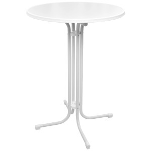 Weißer Beautissu Bellini Stehtisch (Ø80xH110cm) für Indoor & Outdoor.