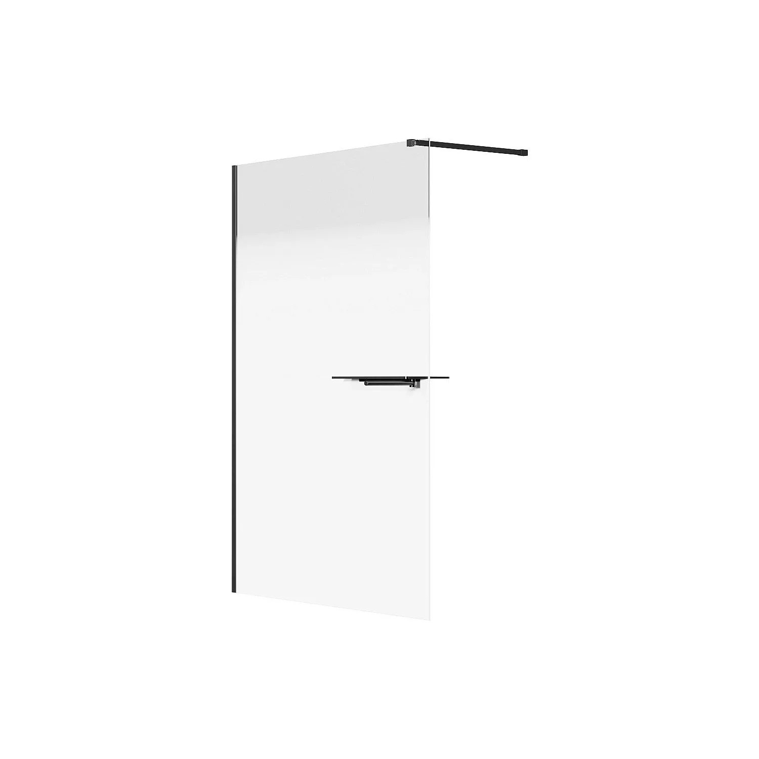 Vente-unique Duschwand Pomaro Schwarz 140 cm